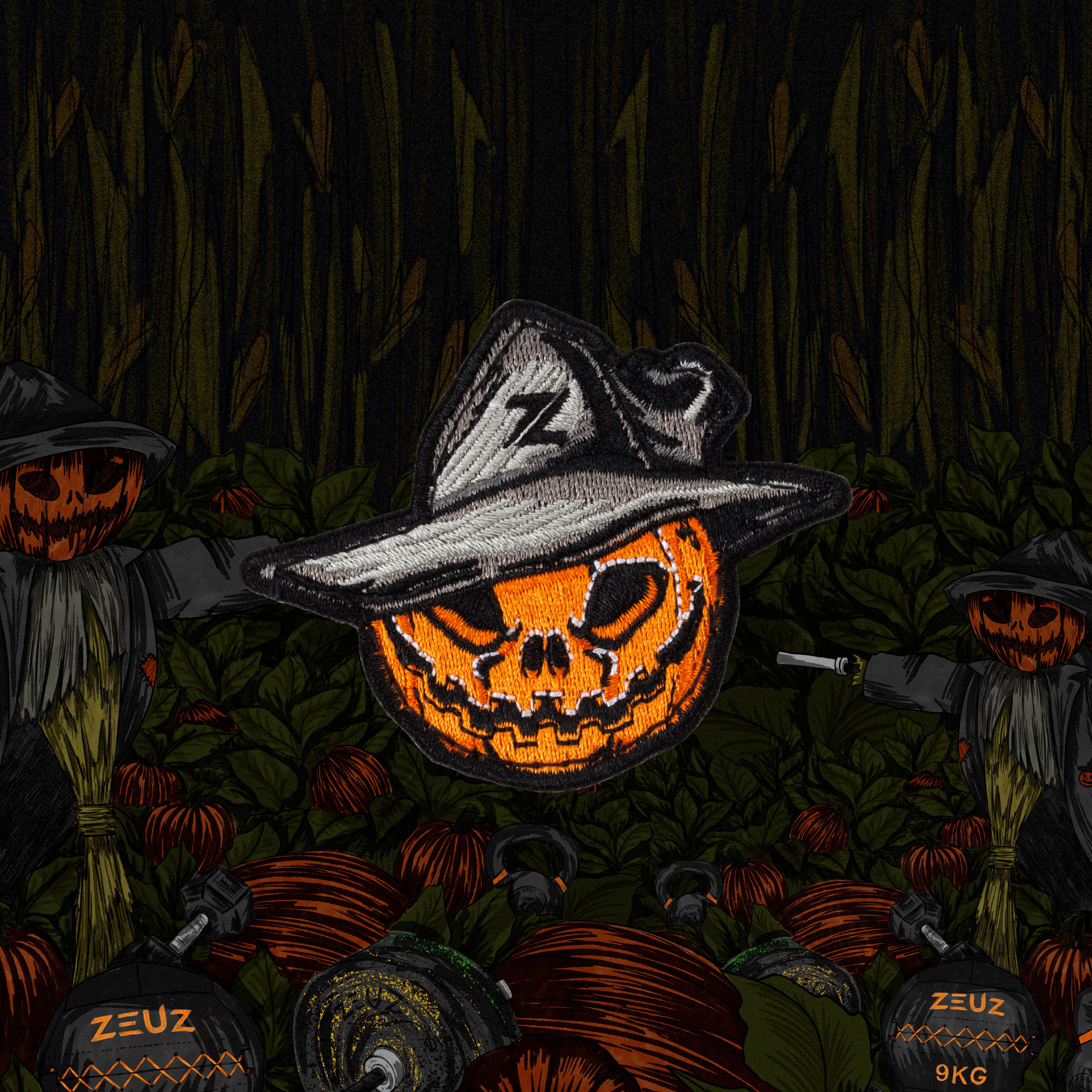 ZEUZ Halloween Kürbis Hexe Patch
