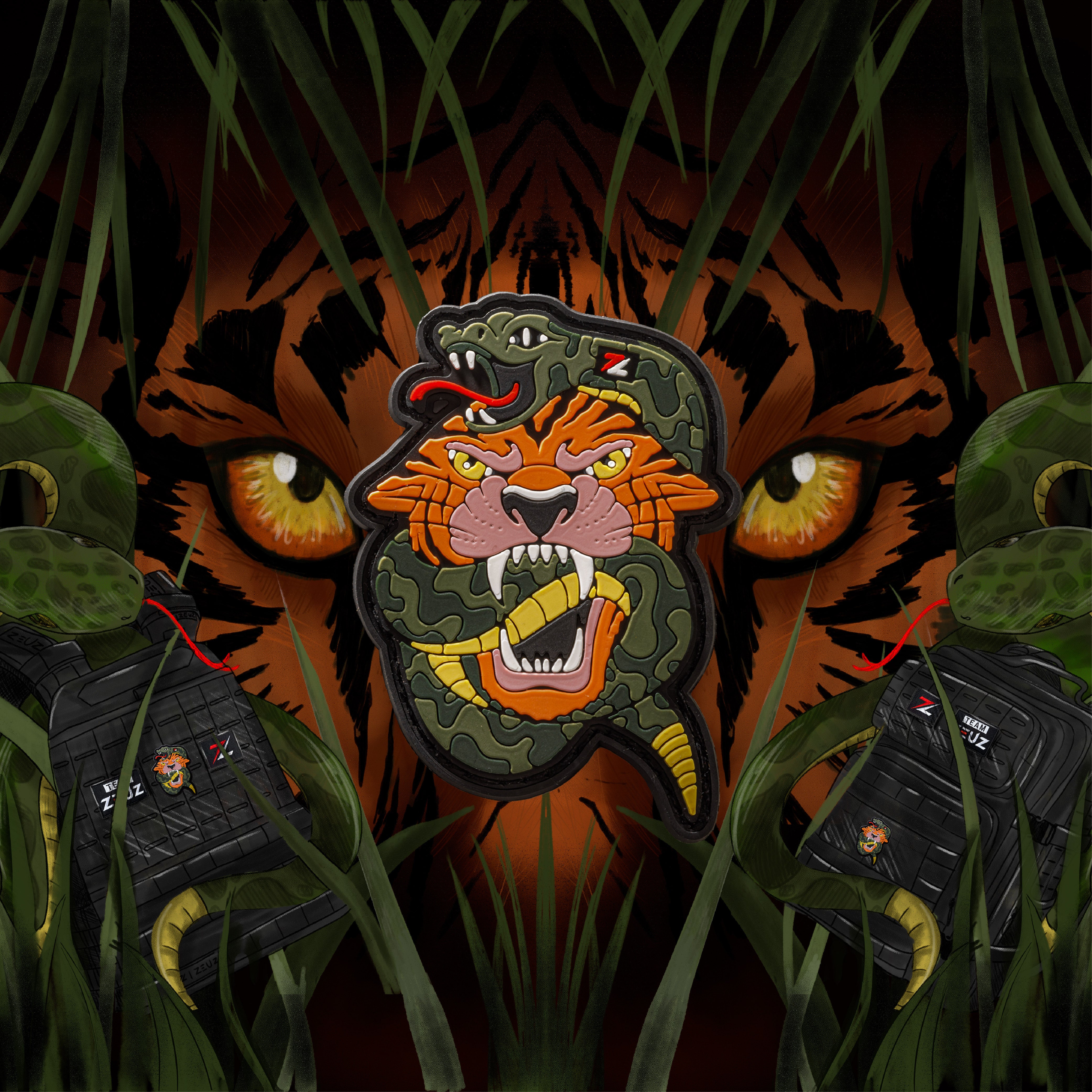 ZEUZ Schlangen- & Tiger-Aufnäher