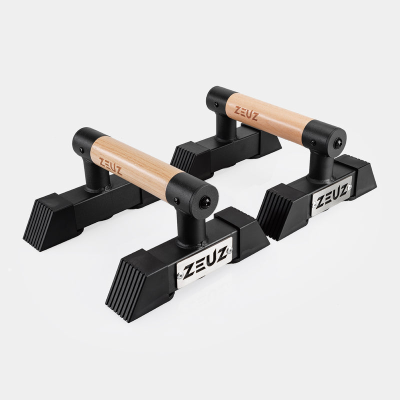 ZEUZ Paralletas de Madera y Metal - Pequeñas