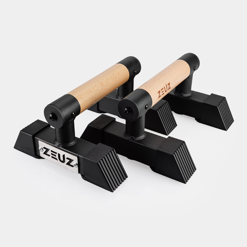 ZEUZ Paralletas de Madera y Metal - Pequeñas