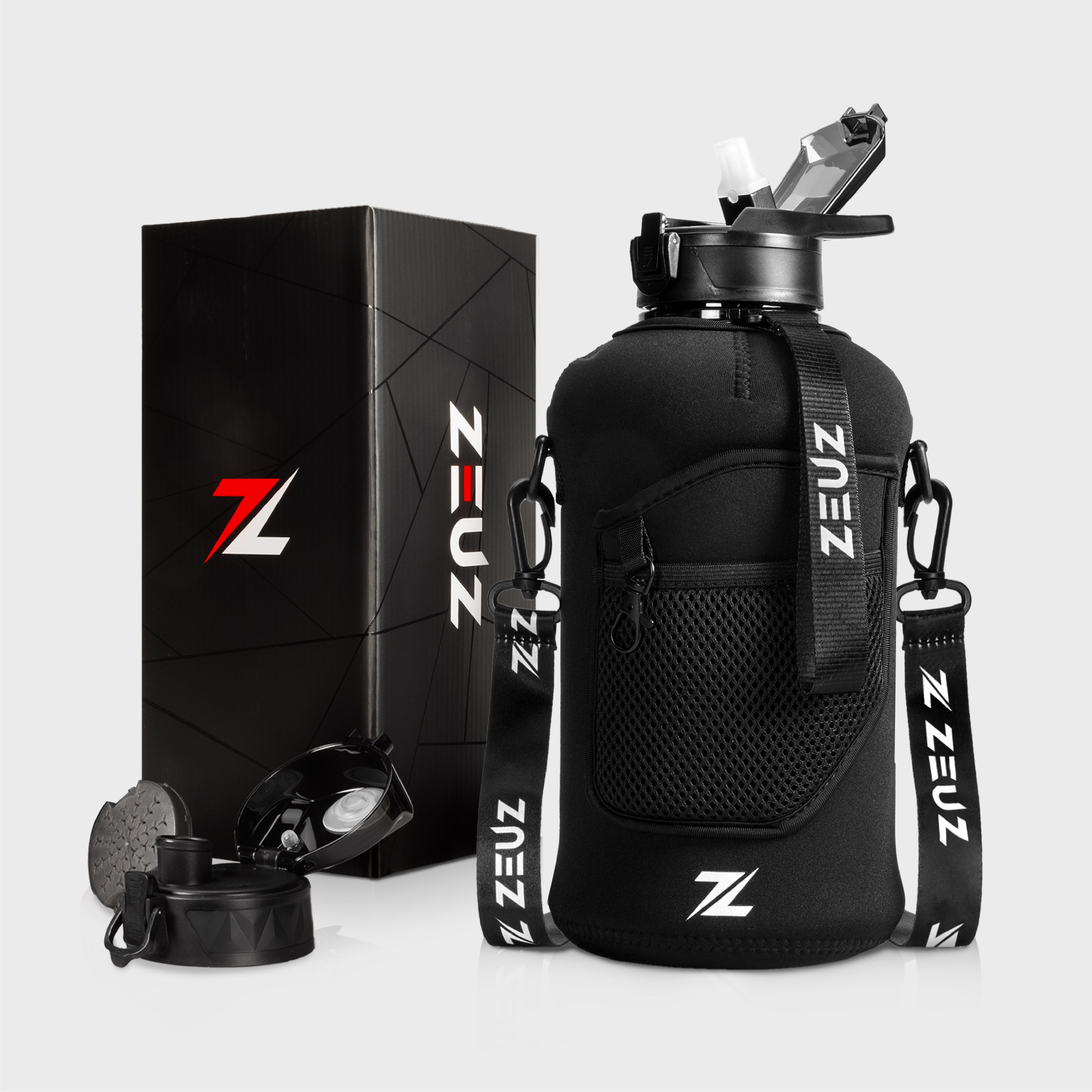 ZEUZ 2.2 Liter Trink flasche-Schwarz