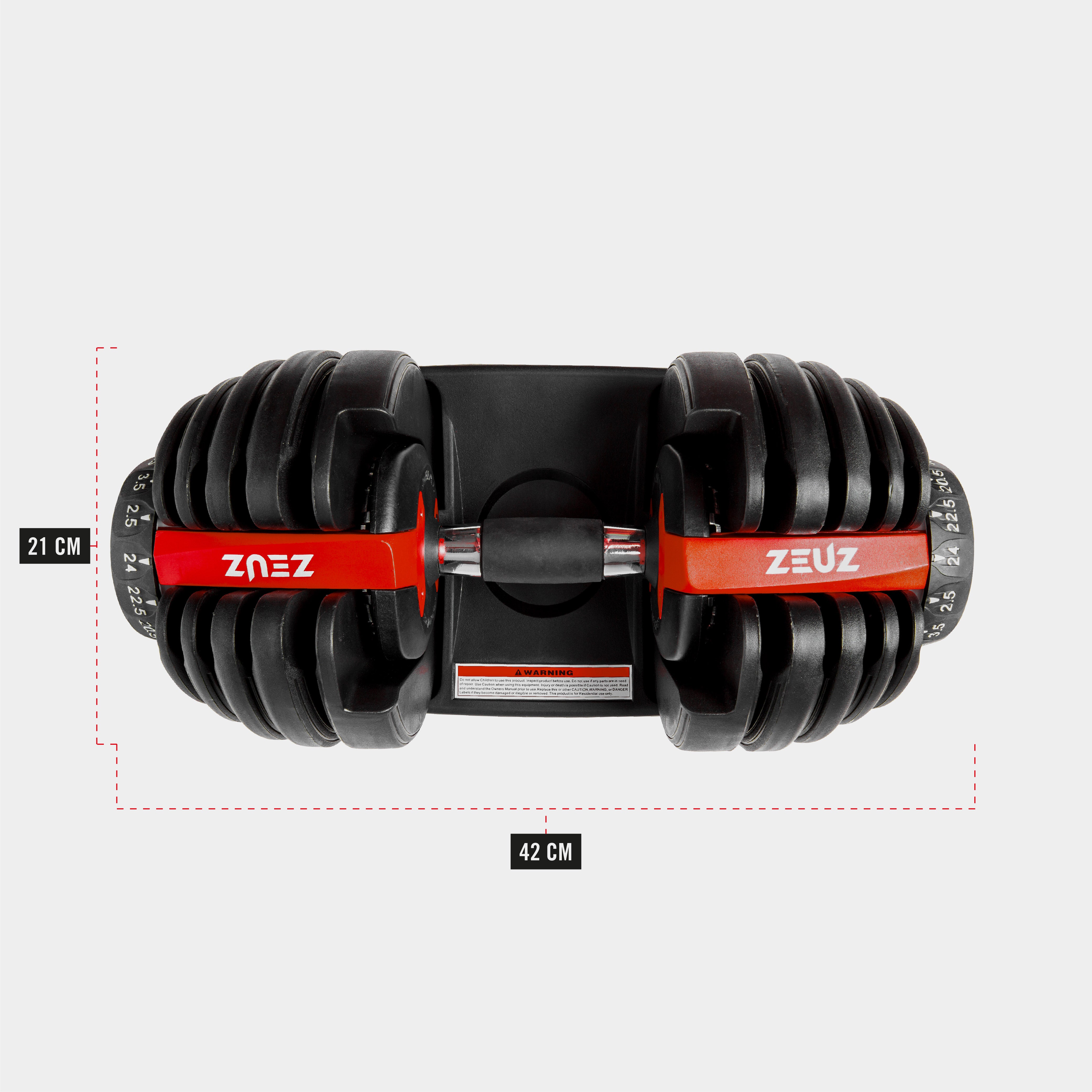 Mancuerna ajustable ZEUZ - 2,5 a 24 KG