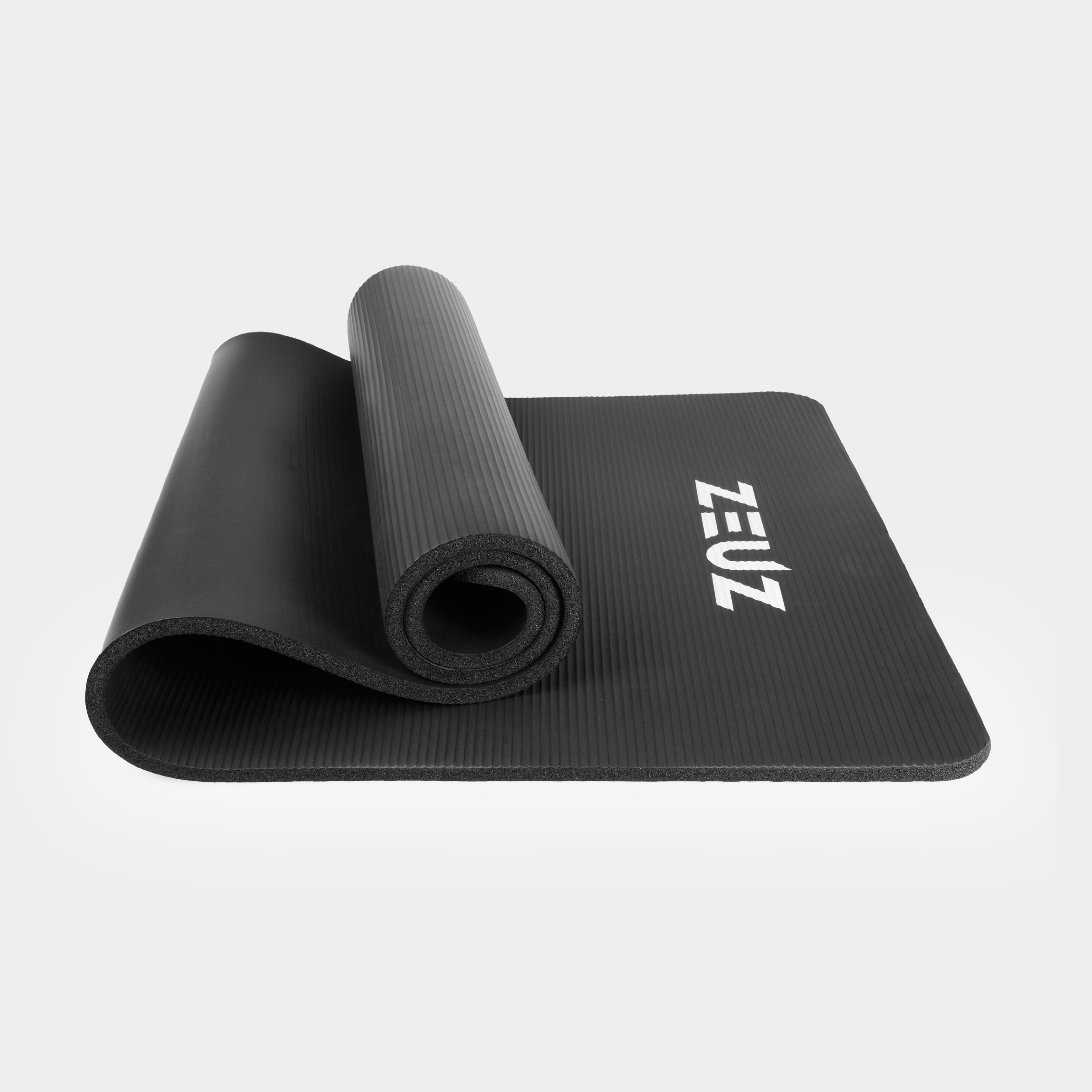 ZEUZ Yoga-, Fitness-, Sportmatte 180 x 60 x 1,5 CM - Inkl. Tragetasche - Schwarz