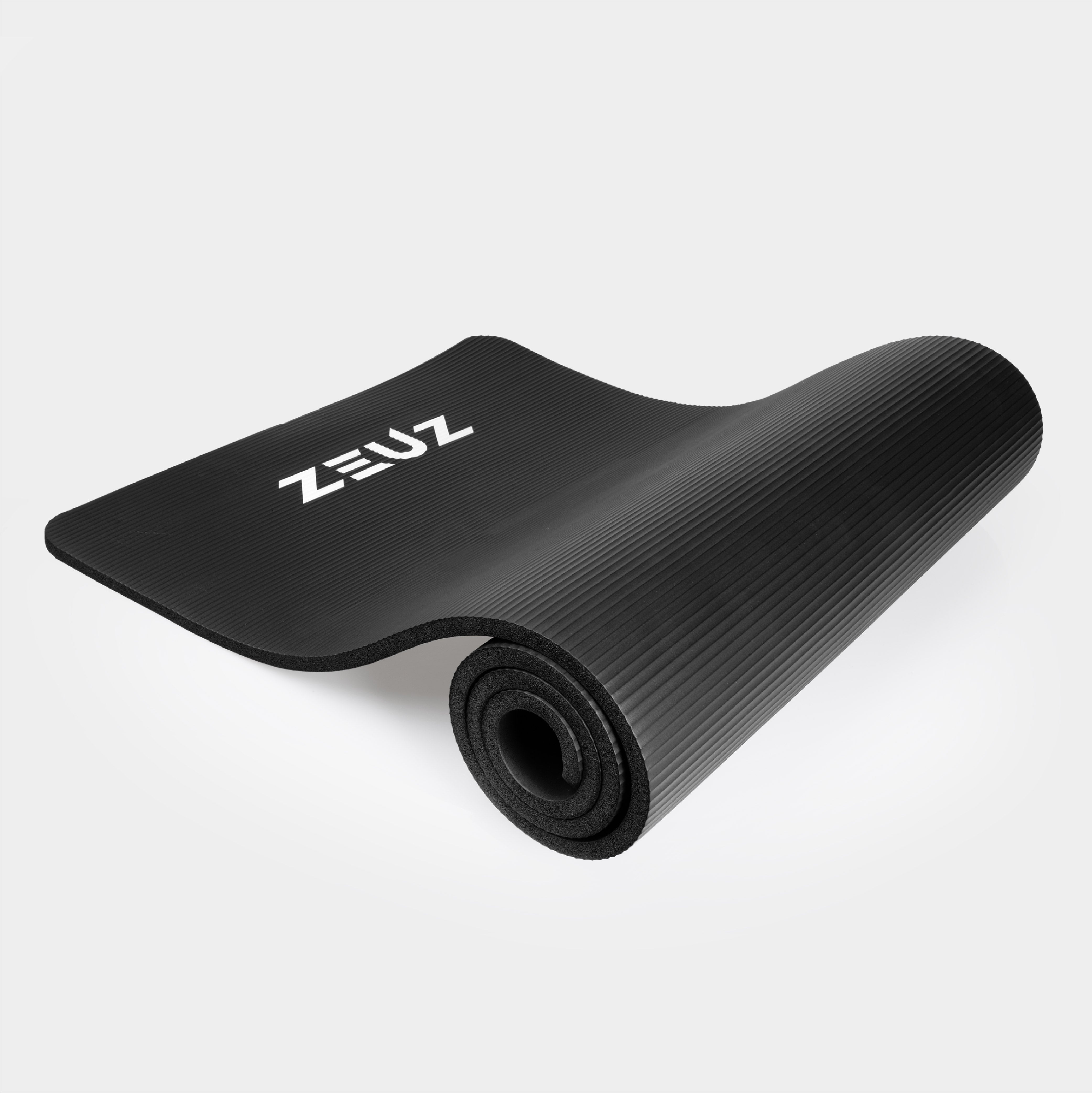 ZEUZ Yoga-, Fitness-, Sportmatte 180 x 60 x 1,5 CM - Inkl. Tragetasche - Schwarz