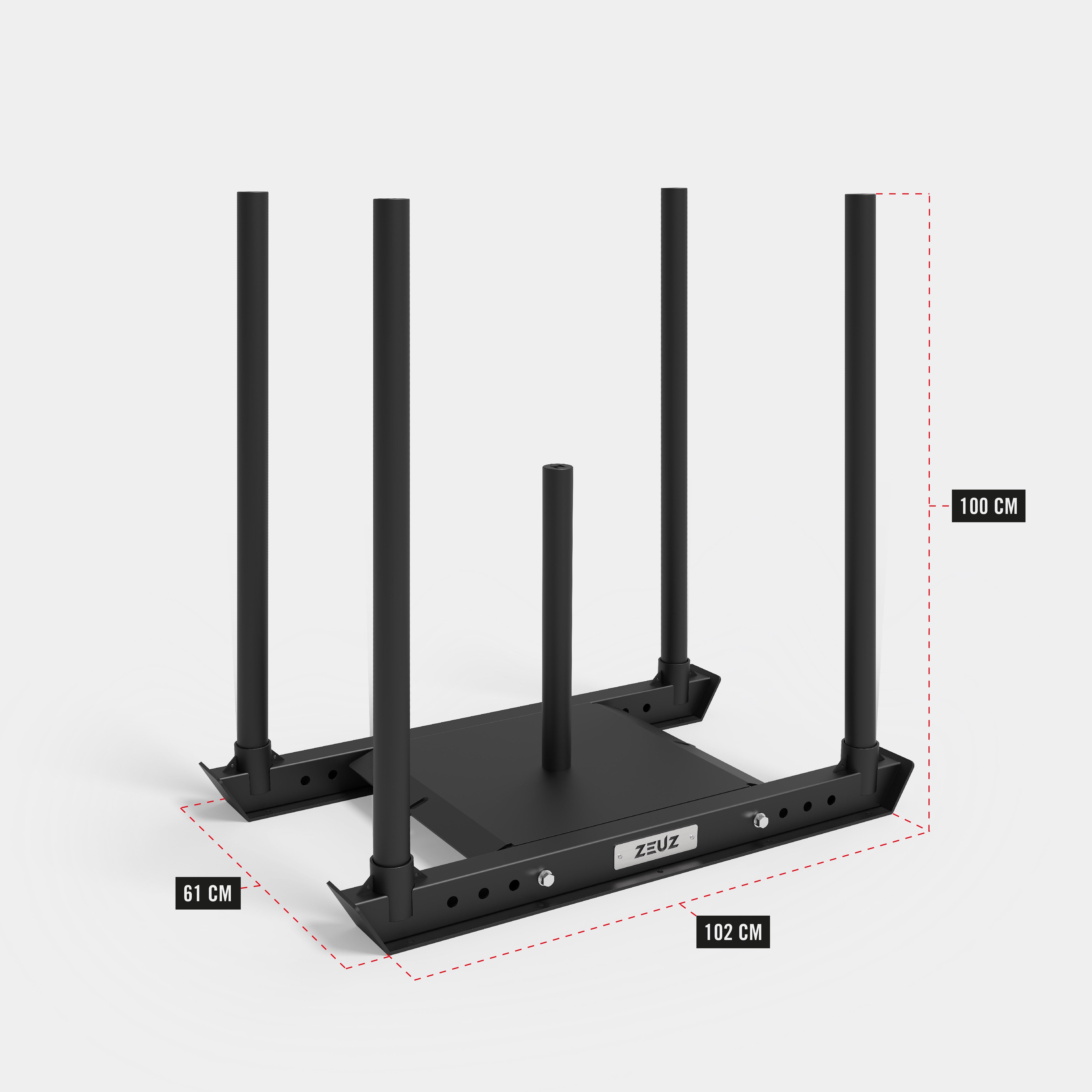 ZEUZ Powers lid-Fitness Push &amp; Pull Dog Power Sled