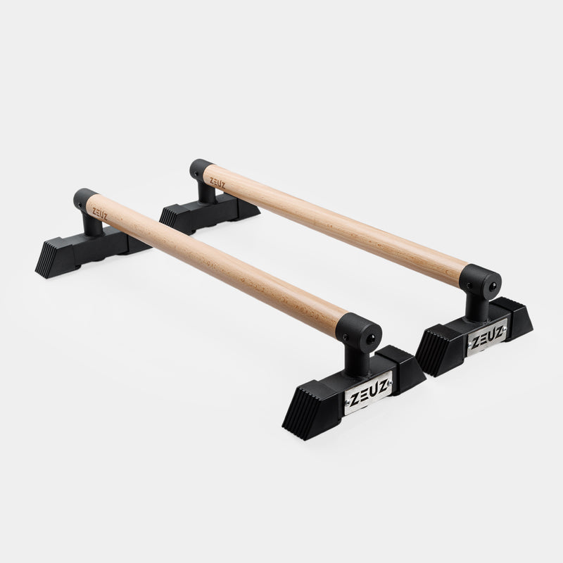 ZEUZ Paralletas de Madera y Metal - Largas