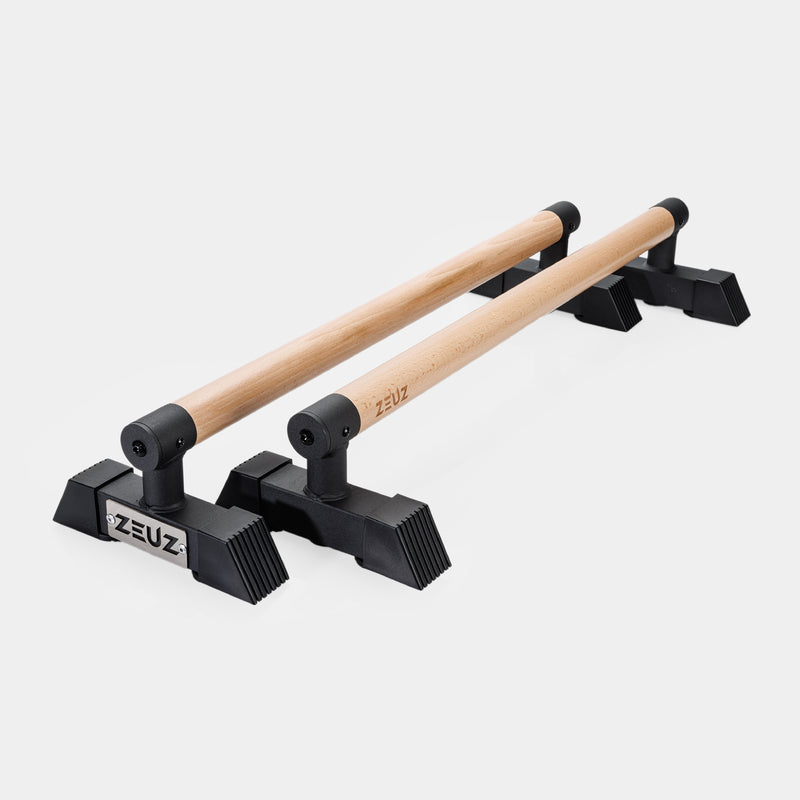 ZEUZ Paralletas de Madera y Metal - Largas