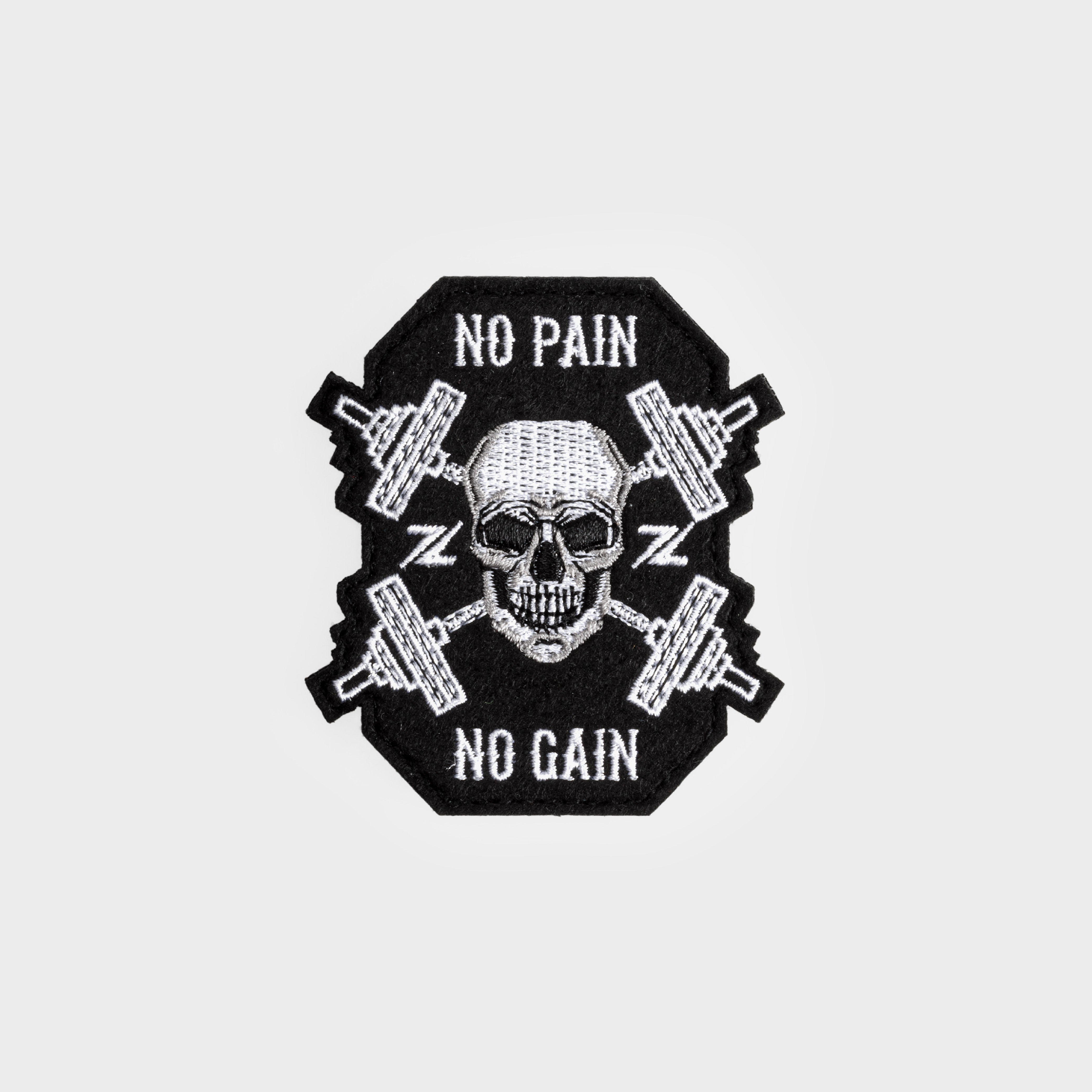 ZEUZ „No Pain No Gain“-Totenkopf-Aufnäher