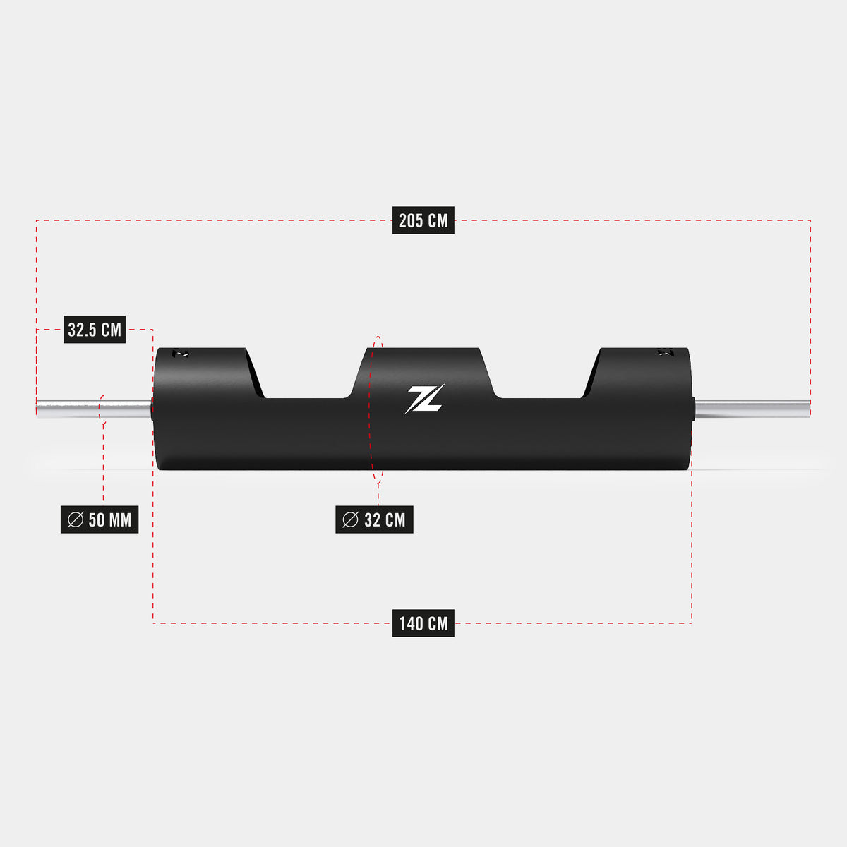 ZEUZ Strongman-Wettkampf-Log-Bar – 45 KG