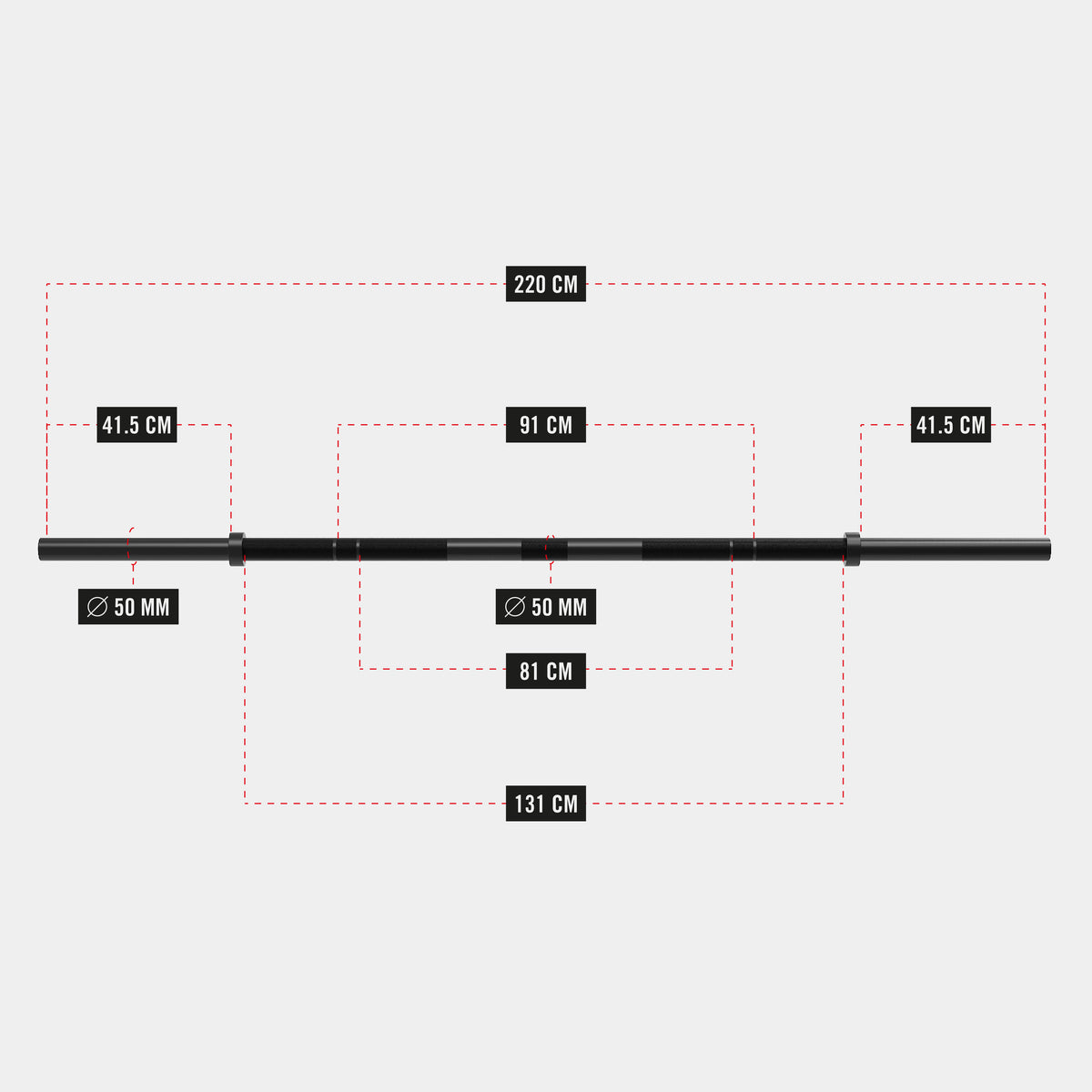 ZEUZ Axle Bar - 20 KG