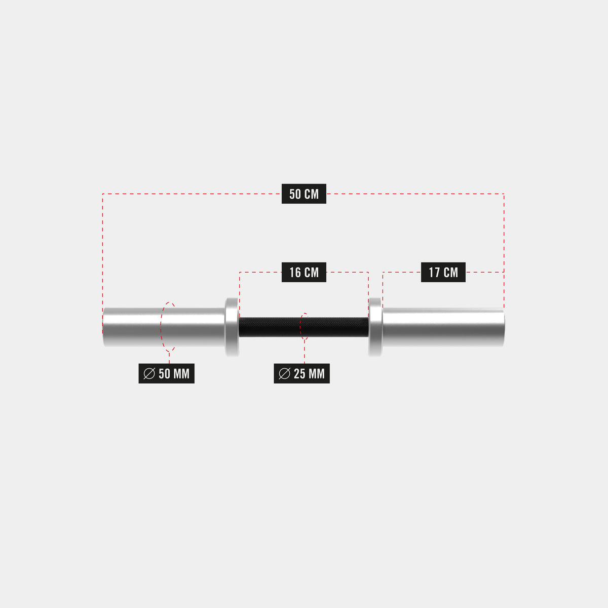 ZEUZ Olympic Dumbbell Bar - 50 CM