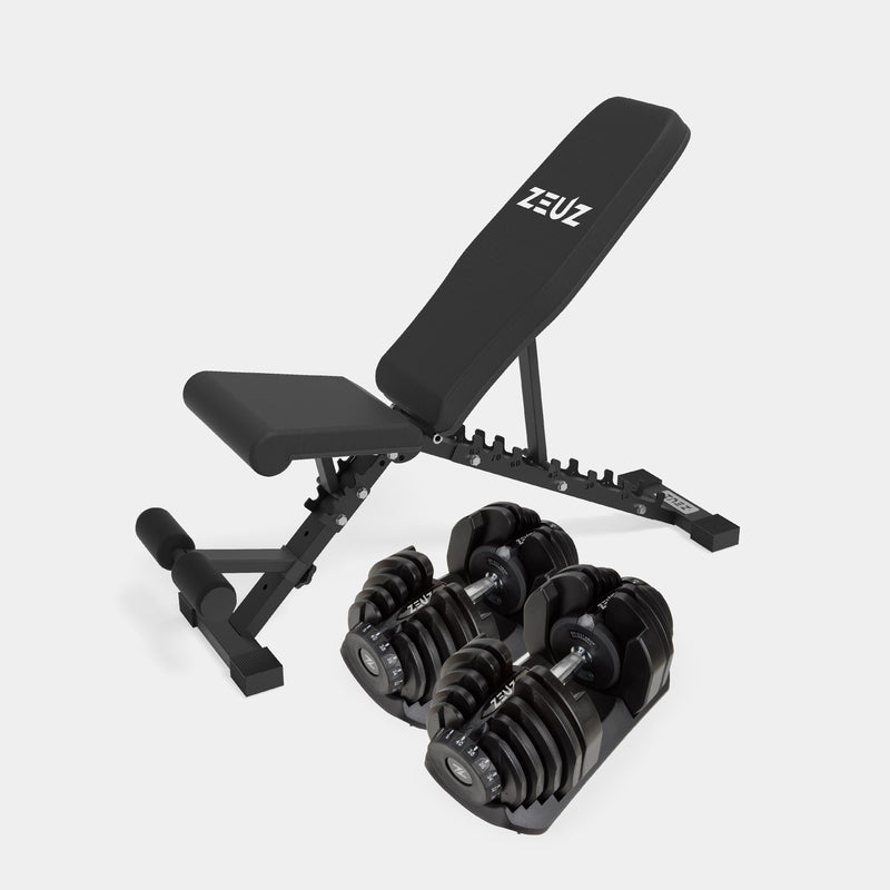 ZEUZ Pack Básico para Gimnasio en Casa - 2 Mancuernas de 40 KG