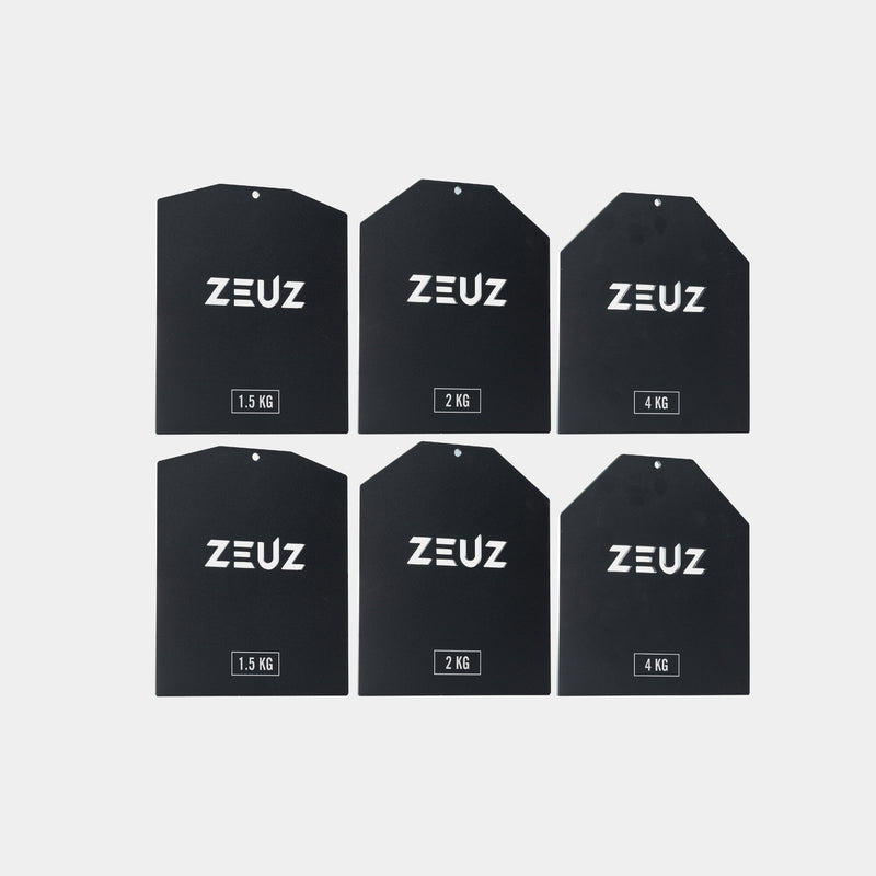 Chaleco de placas de peso ZEUZ - 1,5 / 2 / 4 KG - 2 unidades