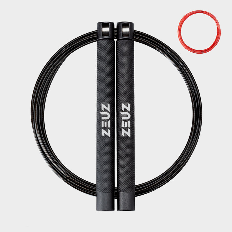 ZEUZ Professioneel Springtouw zwart – snelheidsrope voor crossfit en fitness