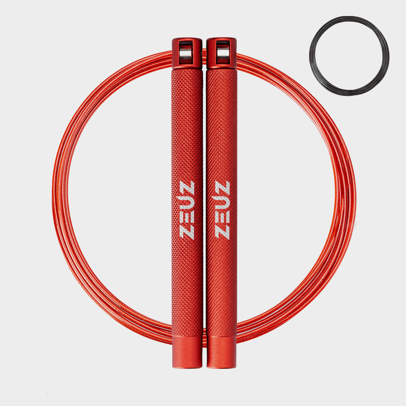 ZEUZ Professioneel Springtouw rood – snelheidsrope voor crossfit en fitness