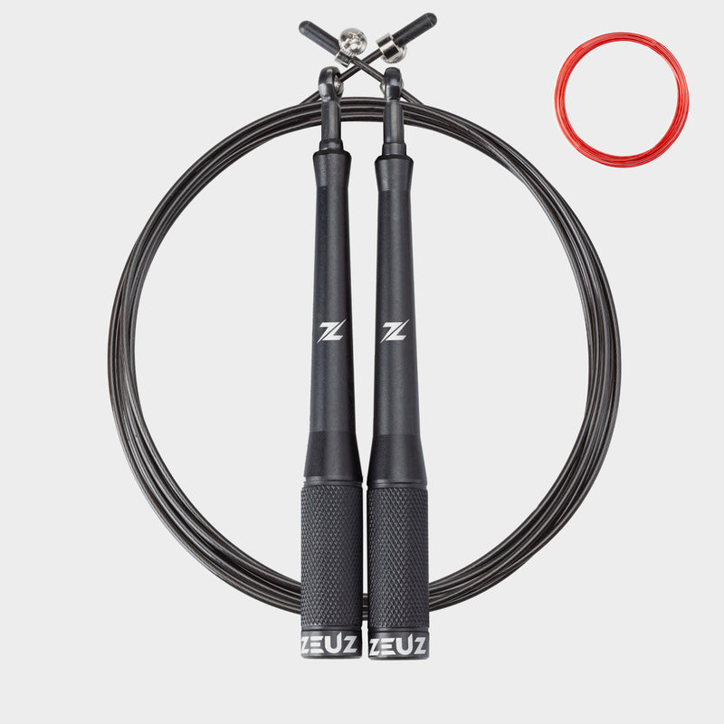 ZEUZ SR-2 Springtouw zwart – professioneel speed rope voor crossfit en fitness