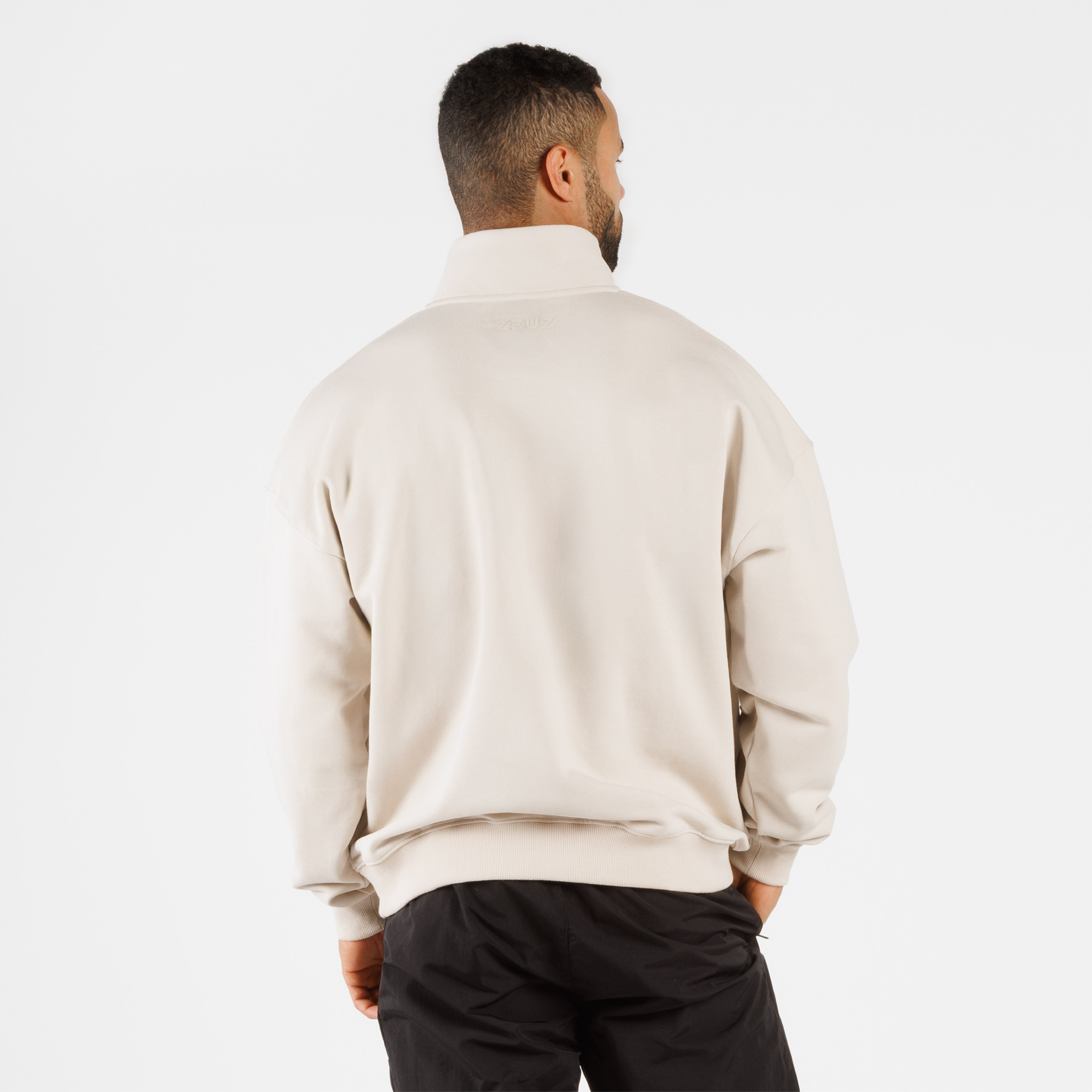 ZEUZ Oversized Comfort Sweater 1/4 Zipper - Heren