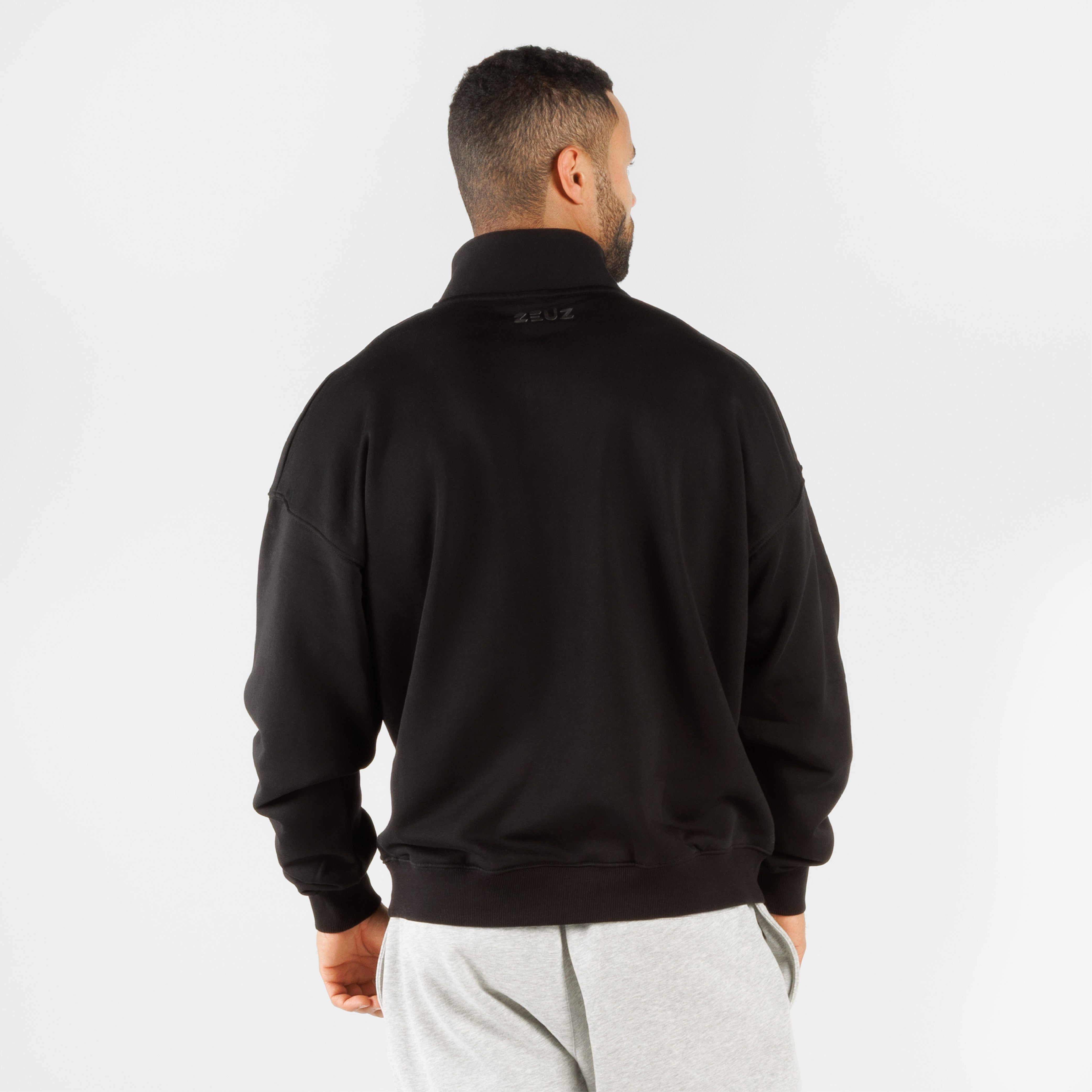 ZEUZ Oversized Comfort Sweater 1/4 Zipper - Heren