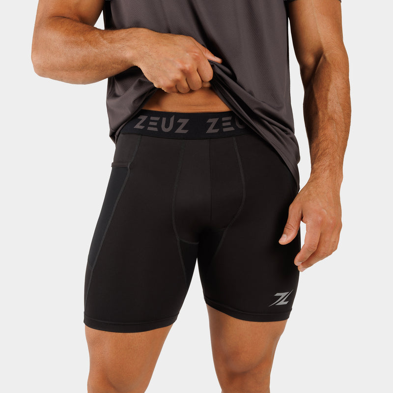 ZEUZ Pantalones Cortos de Compresión - Hombre
