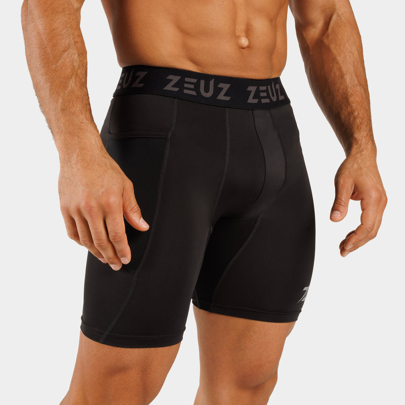ZEUZ Pantalones Cortos de Compresión - Hombre