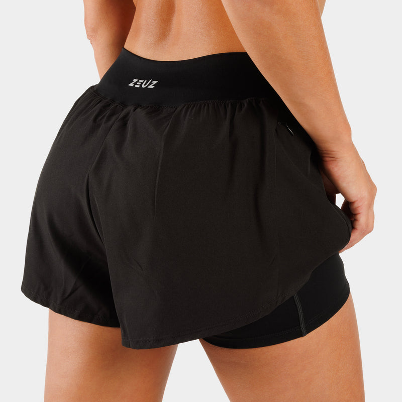 ZEUZ Pantalones cortos de entrenamiento 2 en 1 - Damas